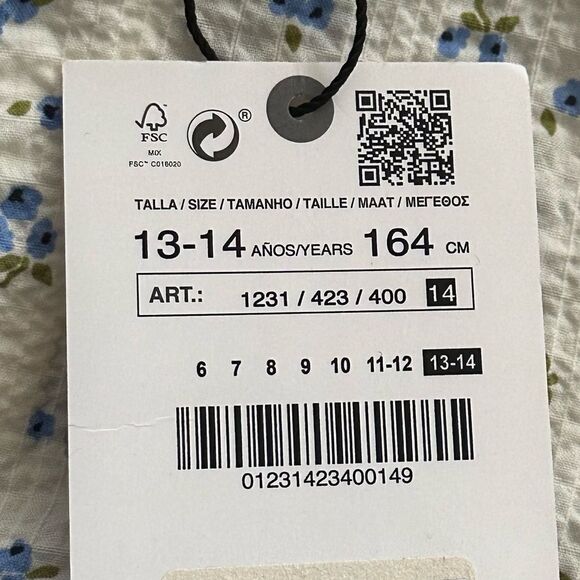 ZARA Kids | Ecru | TEXTURED TOP WITH FLOWERS - Picture 6 of 6